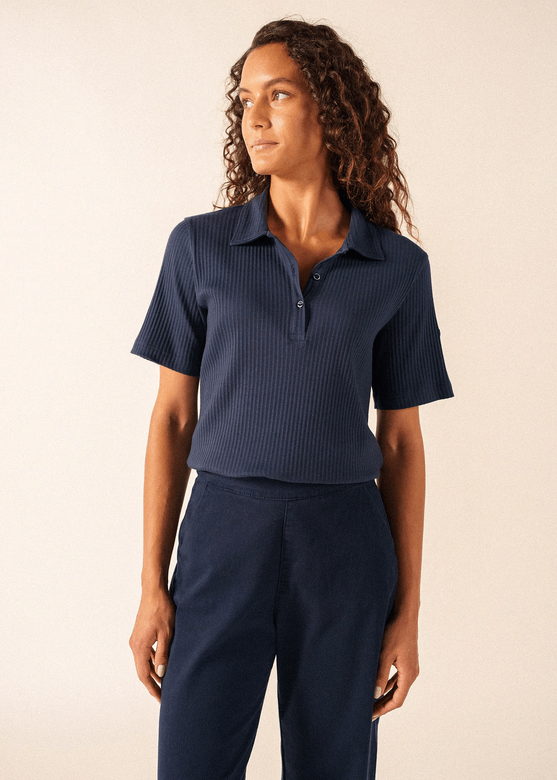 Romy | Katoenen Polo - Colorie the Hague