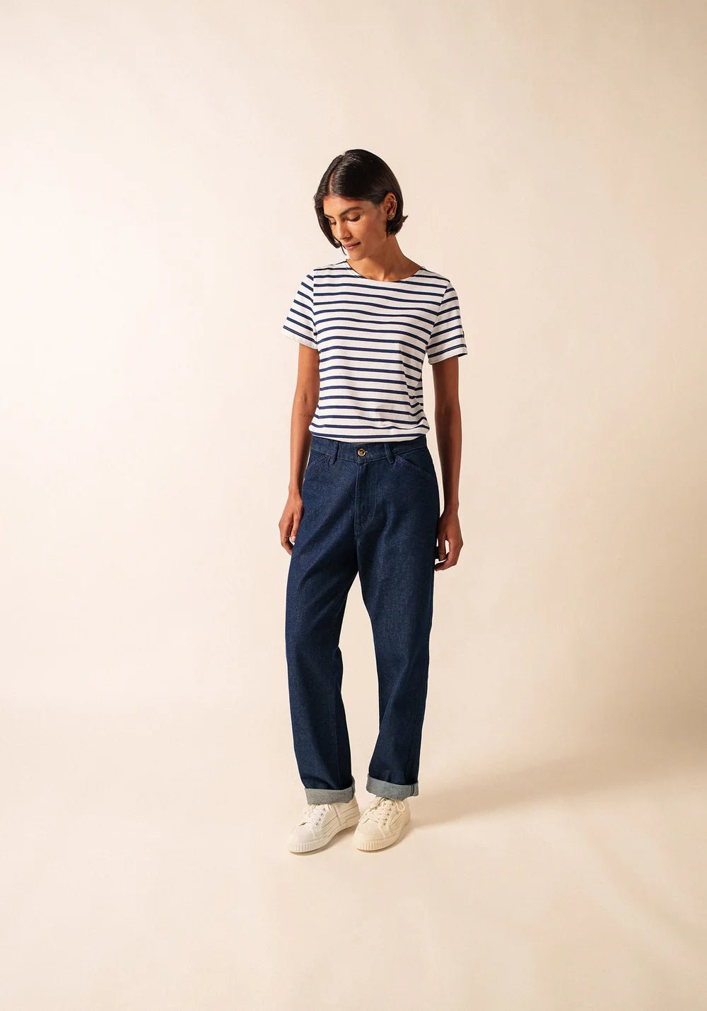 Saint James Dames Etrille | Bretonse Streep Shirt met Korte Mouw - Colorie the Hague