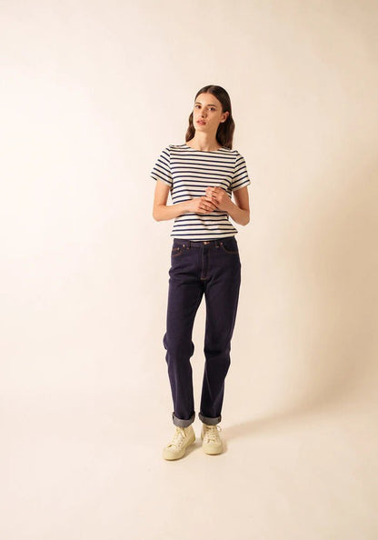 Saint James Dames Etrille | Bretonse Streep Shirt met Korte Mouw - Colorie the Hague
