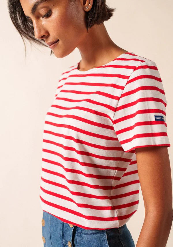 Saint James Dames Etrille | Bretonse Streep Shirt met Korte Mouw - Colorie the Hague