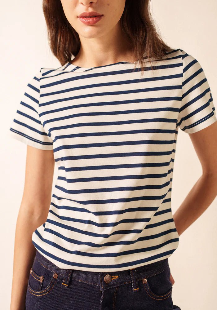 Saint James Dames Etrille | Bretonse Streep Shirt met Korte Mouw - Colorie the Hague