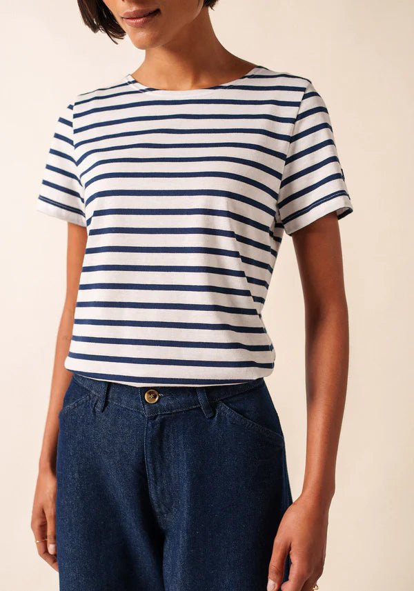 Saint James Dames Etrille | Bretonse Streep Shirt met Korte Mouw - Colorie the Hague