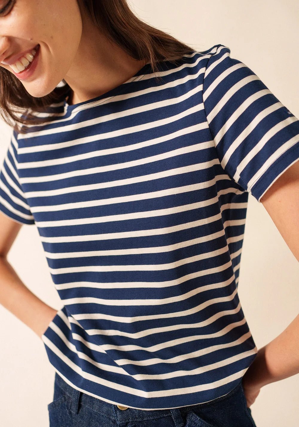 Saint James Dames Etrille | Bretonse Streep Shirt met Korte Mouw - Colorie the Hague