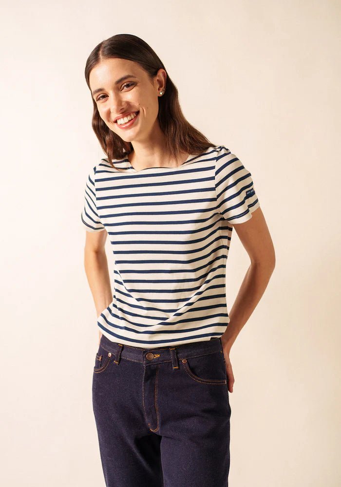 Saint James Dames Etrille | Bretonse Streep Shirt met Korte Mouw - Colorie the Hague