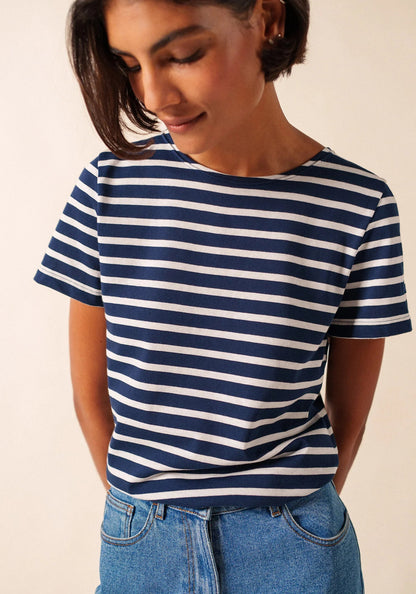 Saint James Dames Etrille | Bretonse Streep Shirt met Korte Mouw - Colorie the Hague
