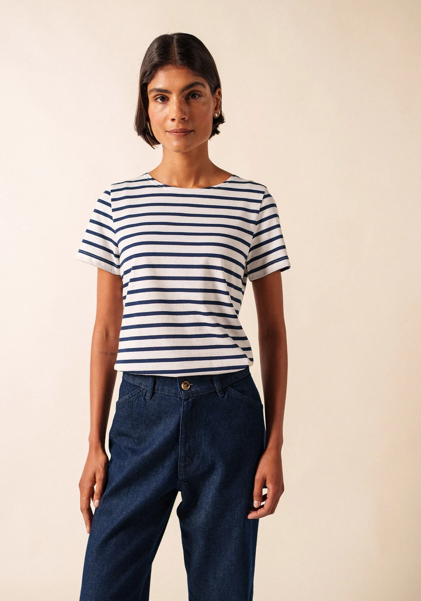 Saint James Dames Etrille | Bretonse Streep Shirt met Korte Mouw - Colorie the Hague