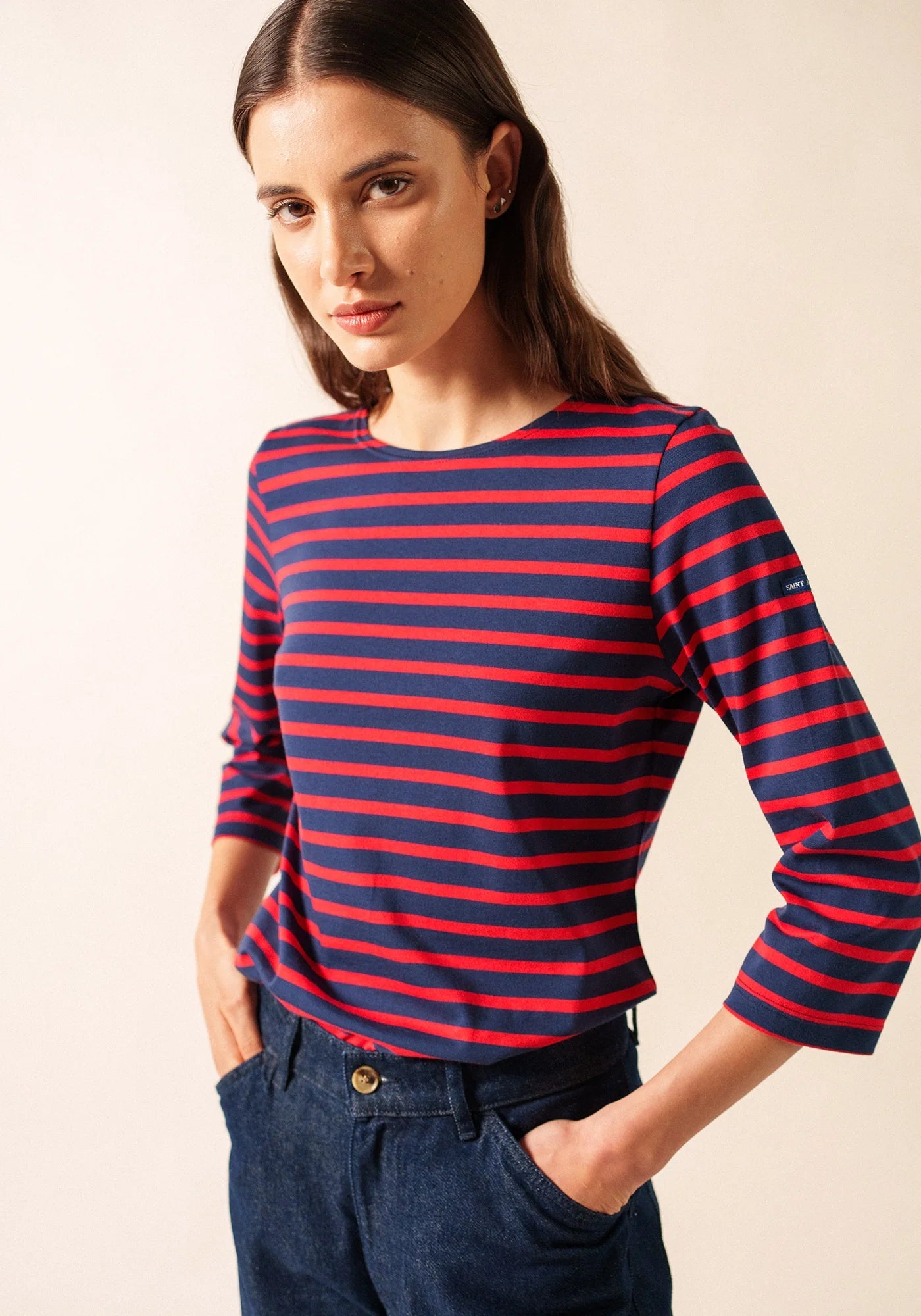 Saint James Dames - Galathee | Bretonse Streep Shirt met 3/4 Mouw - Colorie the Hague