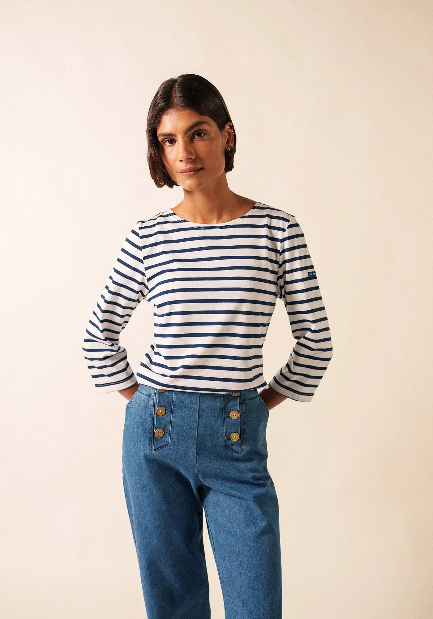 Saint James Dames - Galathee | Bretonse Streep Shirt met 3/4 Mouw - Colorie the Hague