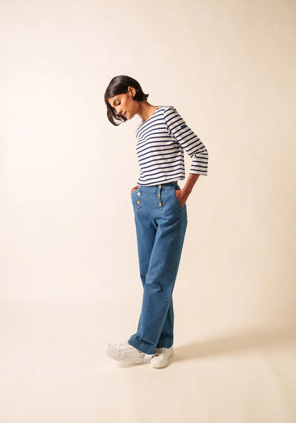 Saint James Dames - Galathee | Bretonse Streep Shirt met 3/4 Mouw - Colorie the Hague