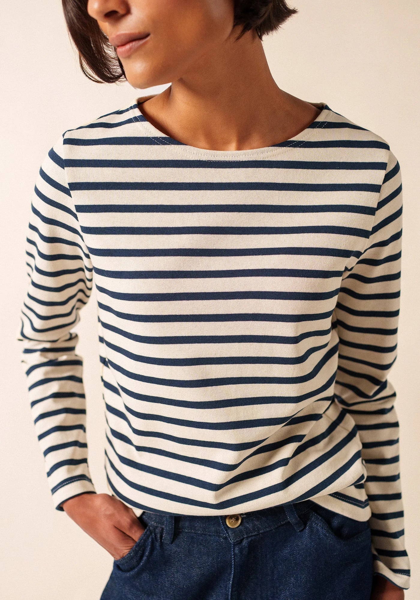 Saint James Dames - Meridame | Bretonse Streep Shirt van Stevig Katoen - Colorie the Hague