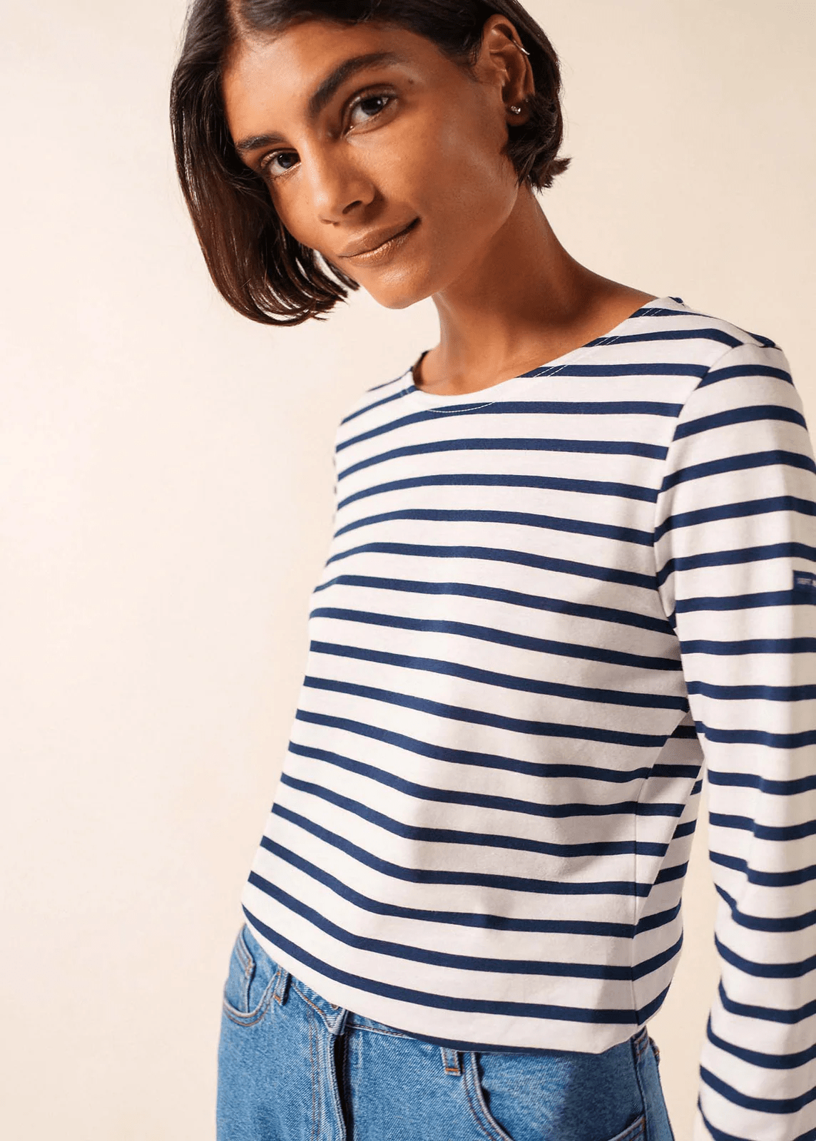 Saint James Minquidame | Bretonse Streep Shirt met Lange Mouw - Colorie the Hague