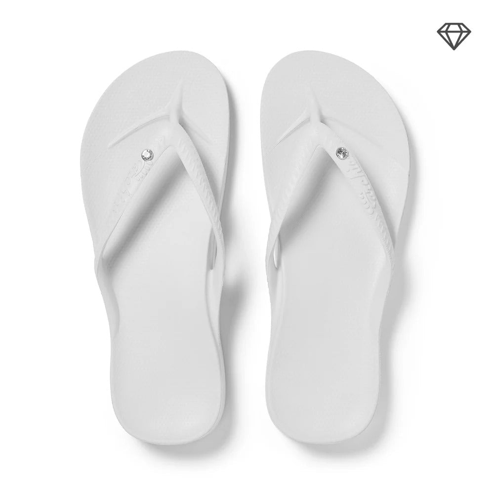 Slippers Met Voetbed | Wit Met Steentje - Colorie the Hague
