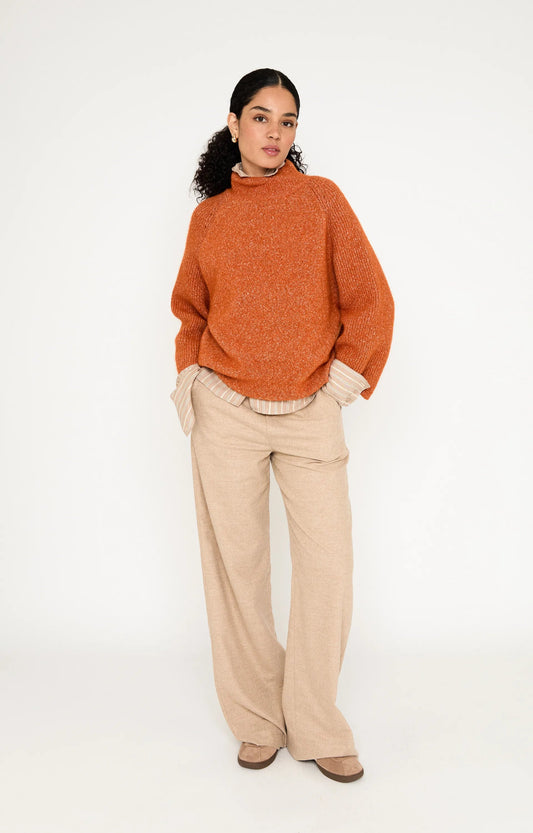 Wide Leg Broek | Butterfly | Sand Solid - Colorie the Hague