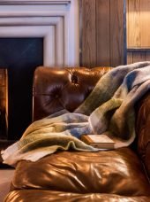 Wollen Mohair Plaid | Groen Blauw Geblokt - Colorie the Hague