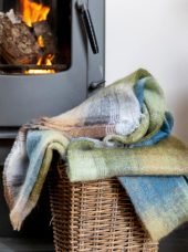 Wollen Mohair Plaid | Groen Blauw Geblokt - Colorie the Hague