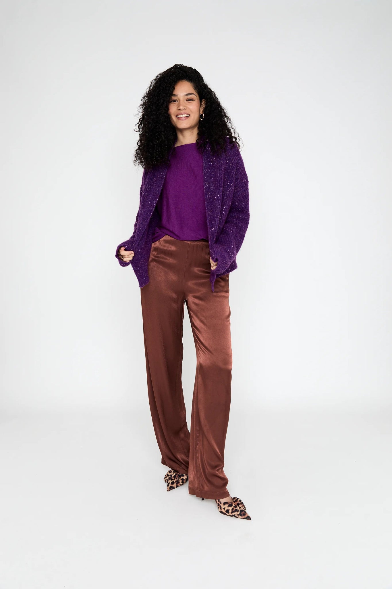 Wollen Vest | Michelle | Dark Purple Solid - Colorie the Hague