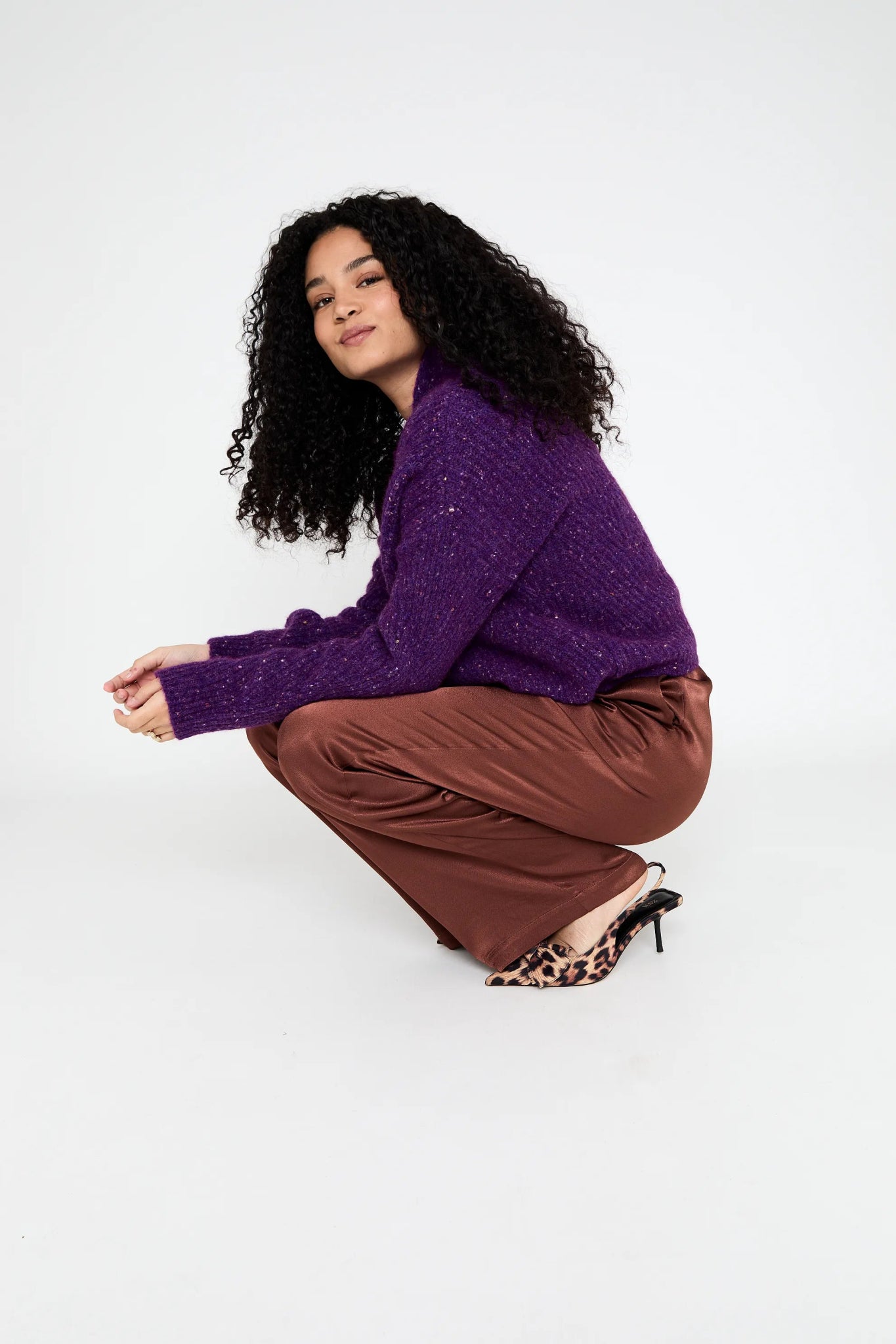 Wollen Vest | Michelle | Dark Purple Solid - Colorie the Hague