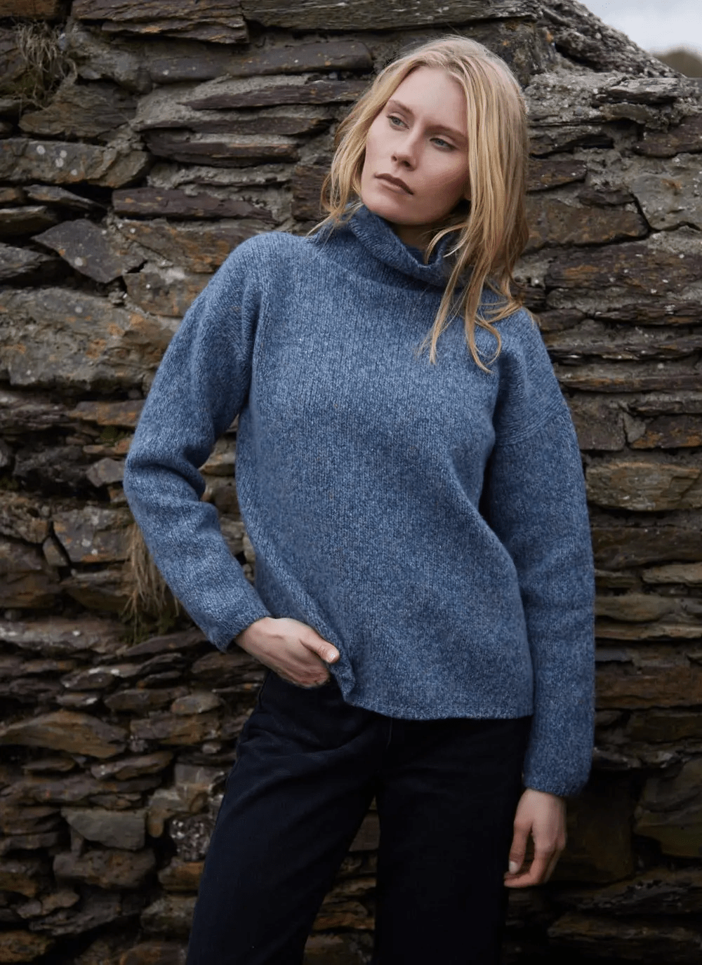 Funnel Neck | Ierse Wollen Trui - Colorie