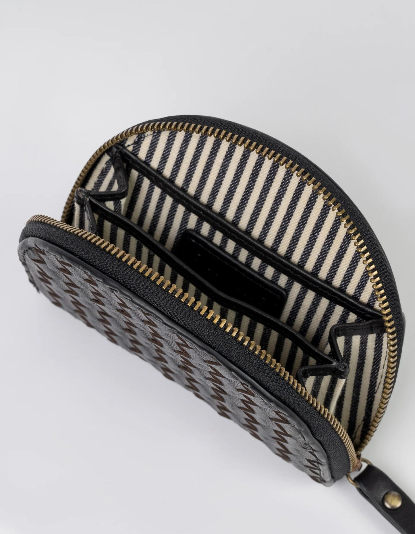 Laura Coin Purse Woven Leader Black - Colorie