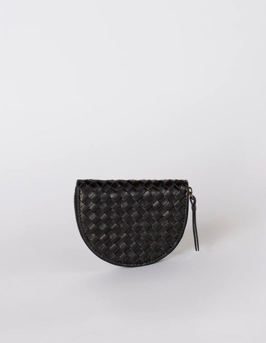 Laura Coin Purse Woven Leader Black - Colorie