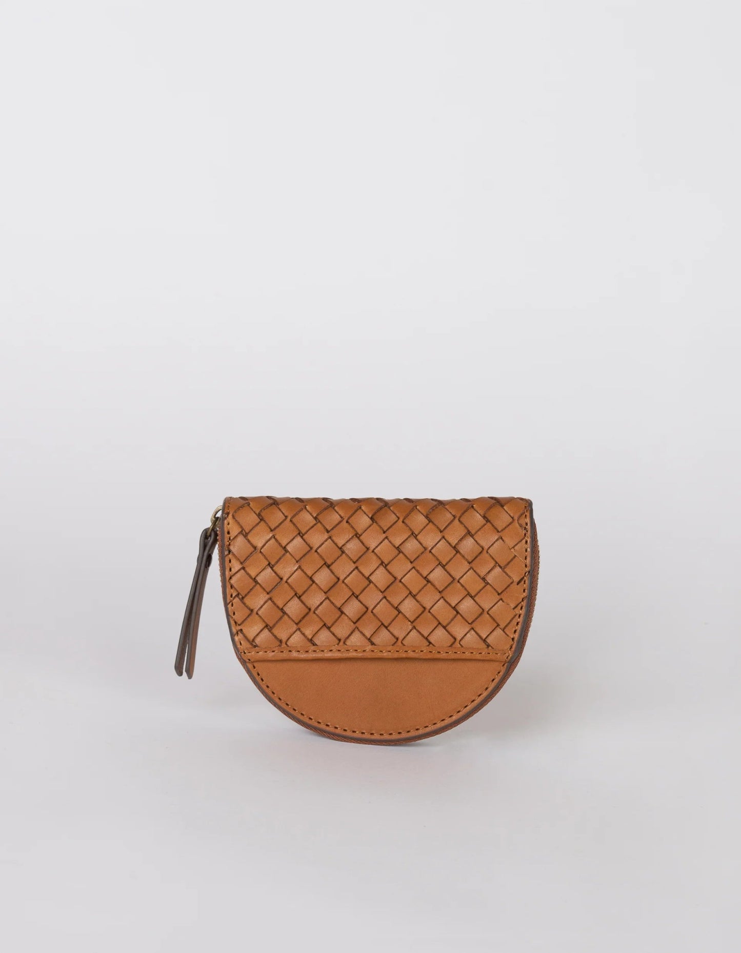 Laura Coin Purse Woven Leader Cognac - Colorie