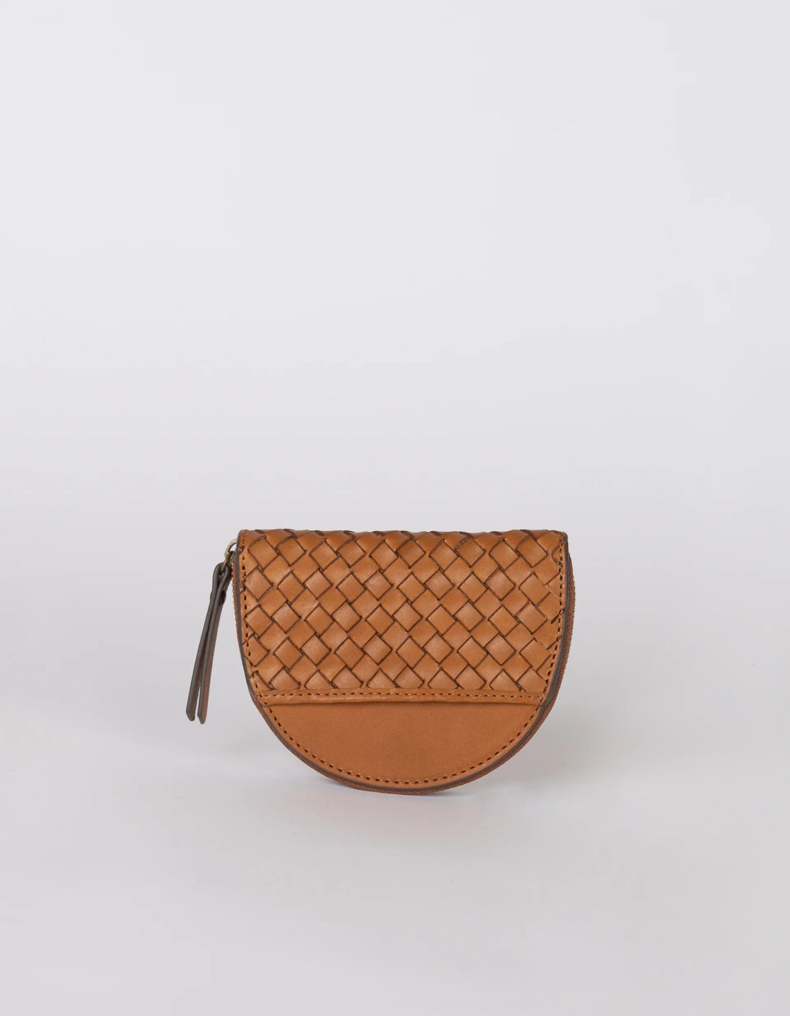 Laura Coin Purse Woven Leader Cognac - Colorie