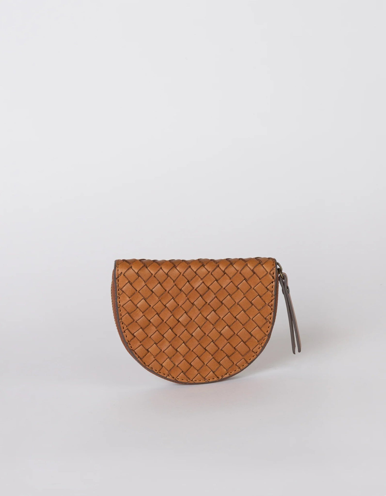 Laura Coin Purse Woven Leader Cognac - Colorie