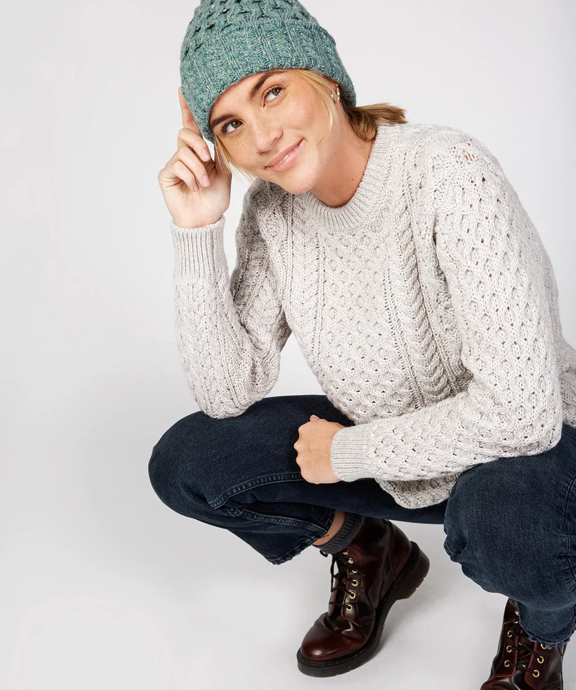 Luxe Aran Hat Ocean Mist - Colorie