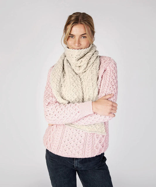 Luxe Aran Scarf Chalkstone - Colorie