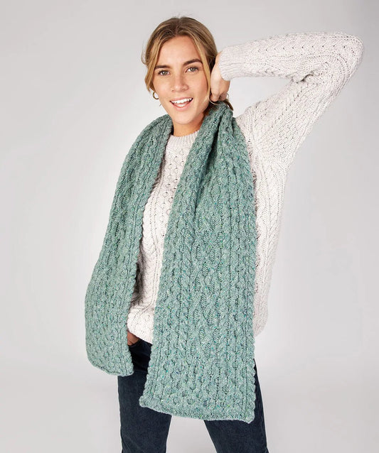 Luxe Aran Scarf Ocean Mist - Colorie