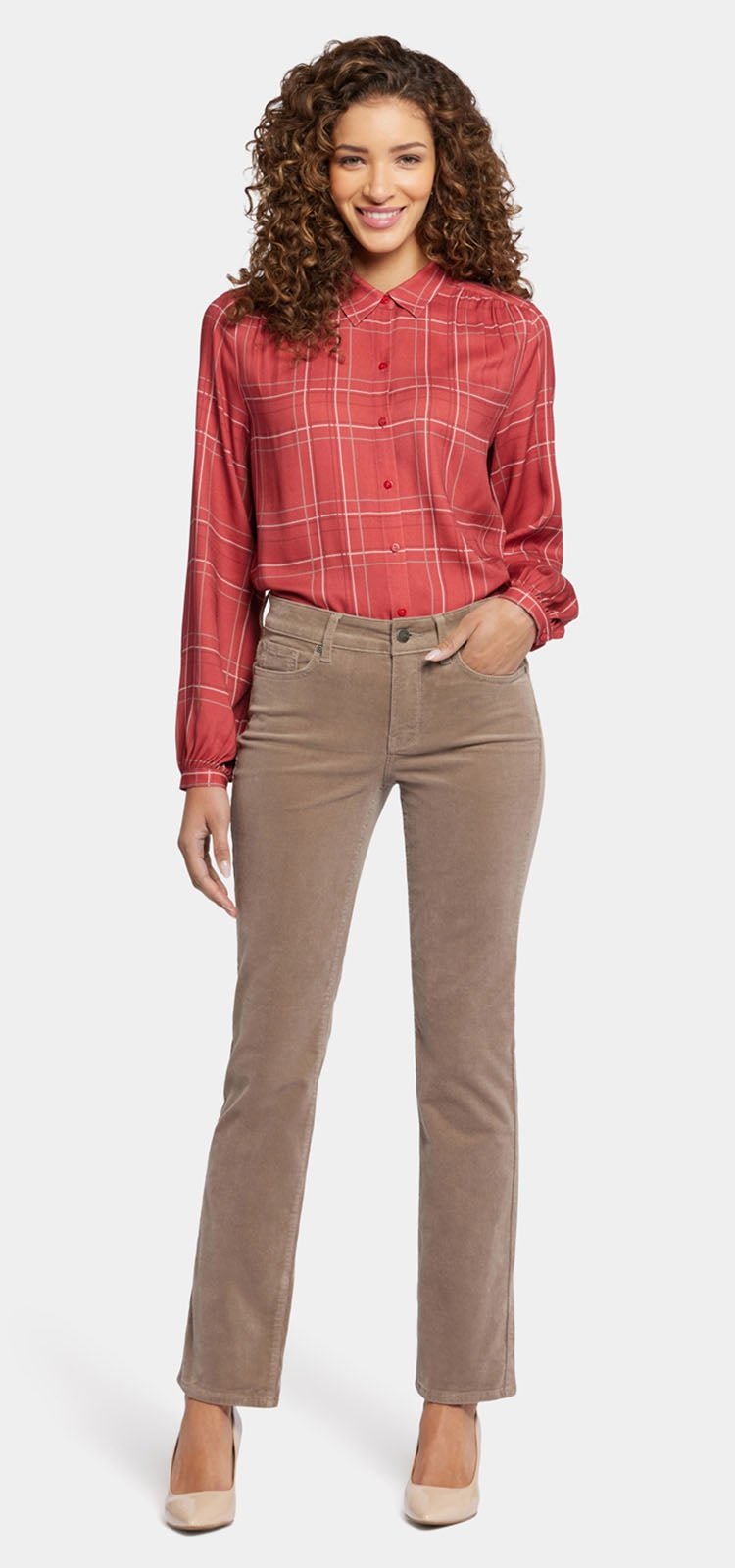 Marilyn Straight Saddlewood | Rib Broek - Colorie