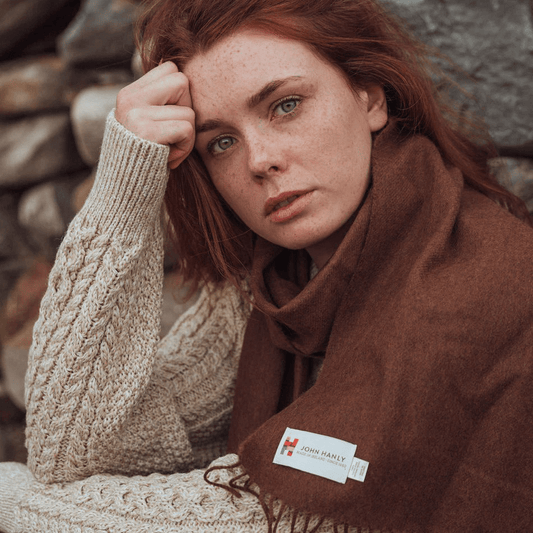 Merino Wollen Sjaal Bruin - Colorie