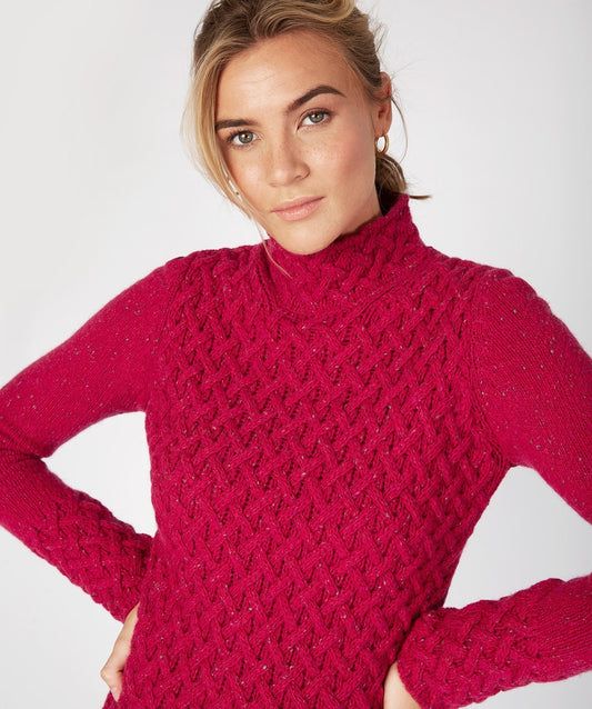 Trellis Sweater Bramble Berry | Ierse Wollen Trui - Colorie