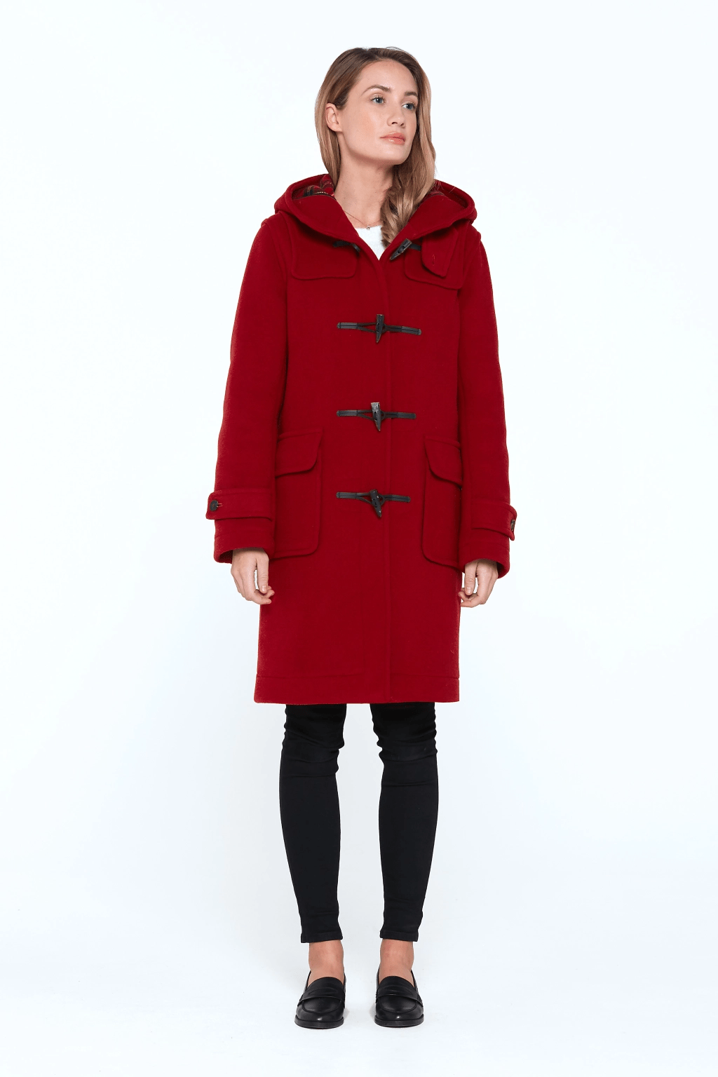 Wollen Duffle Coat Bordeaux